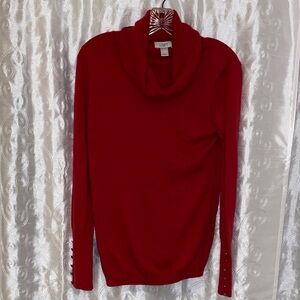 Ann Taylor Vibrant Red Turtleneck Sweater Women’s Size Medium 🔥 C2